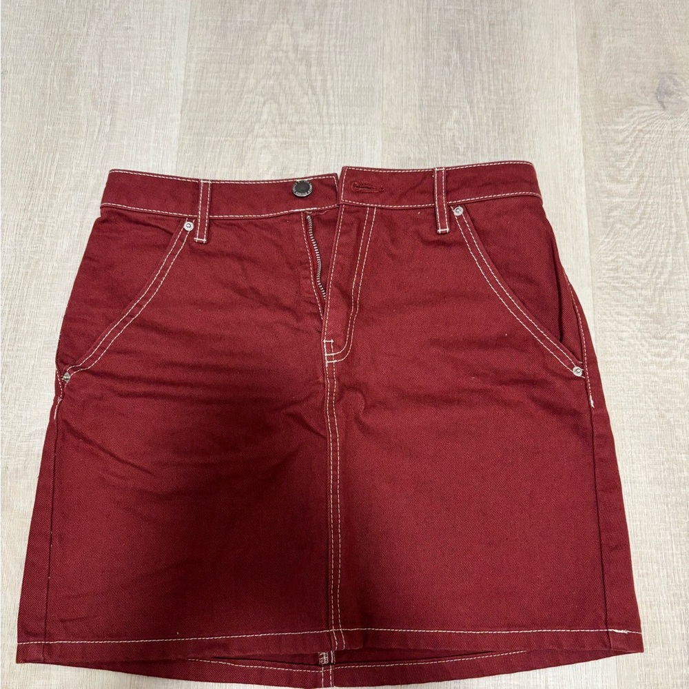 Women's Burgundy Denim Skirt H&M